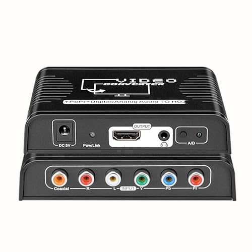 1080P Ypbpr a HDMI Video Audio Converter Adattatore 5 RCA Ypbpr Componente a HDMI Convertitore Connettore per PS2 DVD Wii Xbox HDTV