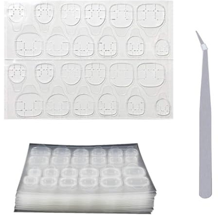 WUSJCOF 600 piezas Pegamento para Uñas Doble Cara, 11 Hojas Uñas Postizas Autoadhesivas, Transparentes, Cinta de Gel, Pegamento Falsas Adhesivas para Manicura DIY, nail glue, de gel (Transparente)