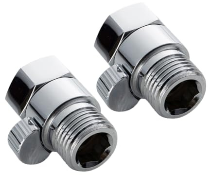 Shower Head Shut Off Valve 2pcs Metal Silver Easy Install | Fits Most Shower Heads and Shower Arms, Water Saver Control, Compact Shut-off Fitting for Bathroom Use