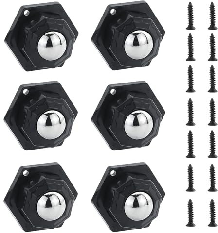 6 ruedas de bolas resistentes para cafetera, color negro, para pegar, 200 kg, ruedas autoadhesivas para muebles, utensilios de cocina, aparatos eléctricos