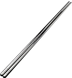 TAMSNDL Bacchette Cinesi 5 Paia/Set di Bastoncini for timbri in Acciaio Inossidabile Antiscivolo, Bastoncini riutilizzabili for Cibo, Sushi, Ponte, Pane Francese, Bacchette in Metallo