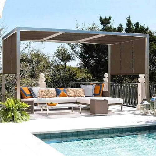 AuMarndi Rete Ombreggiante per Orto Nera Vela Ombreggiante 90% Rete Telo Ombra 4x5m 90% Protezione UV Occhielli Tessuto Ombreggiante Traforato Giardino Patio Pergola Cortile Terrazza,brown-5x5m