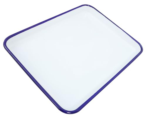 MAGICLULU Plateau De Service Rectangulaire Émail Blanc Plateau Alimentaire Et Résistant Aux Rayures pour Charcuterie Fromage Et Présentation Élégante