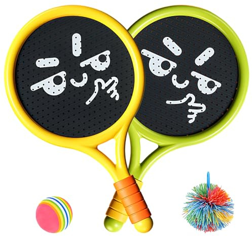 ACTOYS tennisracket barn, strandbollsset, strandlekar, strandleksaker barn, lämplig för barn och vuxna (mjuk duk)