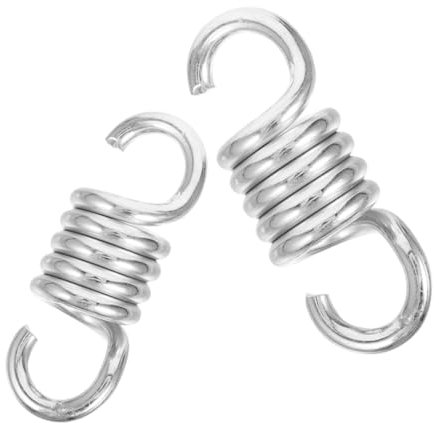 INOOMP 2 Pezzi Primavera di amaca per altalena da portico per sedia amaca catena del sacco da boxe primavera del portico molla di sospensione molla dell'amaca Ferro zincato Argento