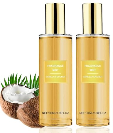 2PC Vanille Kokos Passion Körperspray, Vanilla Coconut Bodyspray,Duftnebel Kokosnuss Passion,Eau de Parfum Für Damen,Bodyspray Damen,Langanhaltender Duft,Ideal für den Sommer