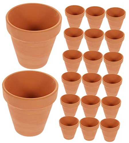 Gatuida 20 pièces Mini Terracotta Pots Terre Cuite Petits Pots de Fleurs Drainage pour Plantes et Cactus Dintérieur Miniatures Respirants et Décoratifs