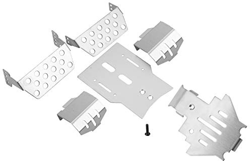 Domary Protección de Armadura de Chasis de Acero Inoxidable Placa de Patrón 6 PCS para -4 Accesorios para Automóviles RC