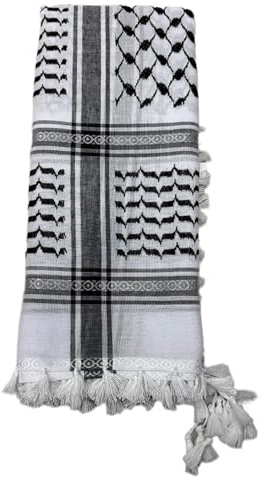 Arecobticy Classica sciarpa Arafat Keffiyeh da uomo da indossare tutti i giorni con disegni unici del deserto sciarpa araba shemagh per adulti tradizionale Arafat Foulard, Nero , Taglia unica