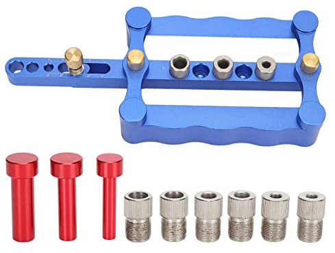 Dima di tassello per la lavorazione del legno, guida per trapano multi formato per legno da 17-60 mm, strumento in lega di alluminio per progetti fai da te, creazione di mobili, carpenteria, perni e