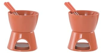 Juego de 2 recipientes de cocina para fondue de chocolate, olla caliente para caldo y queso