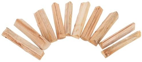TOBBOMEY 10 Pièces Bois de Chauffage Séché Étuve Bois Dur Naturel à Faible Humidité pour Foyer Intérieur Barbecue Extérieur Four à Pizza et Camping