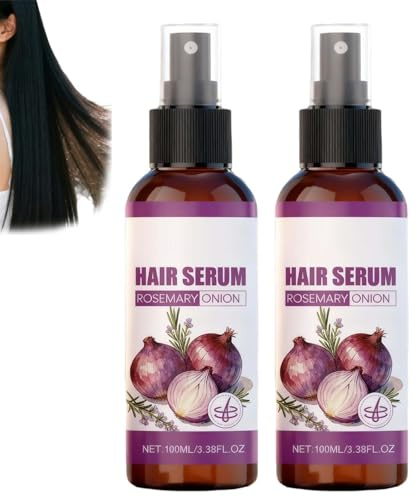 Sérum para el cabello en spray con cebolla y romero, suero hidratante para el cuero cabelludo para cabello más grueso y completo, spray fortalecedor para cabello seco y dañado, absorción rápida (2