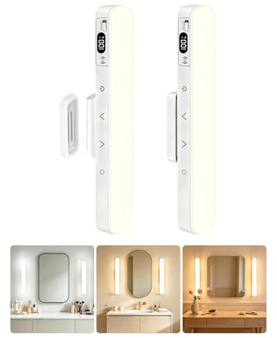 Lamptobe Sans Fil Lampes Miroir Rechargeables avec Indicateur Batterie