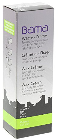 Bama Wachscreme, zum Imprägnieren und Pflegen der Schuhe, Schuhcreme für gewachstes und gefettetes Leder, Schwarz, 50 ml, 34S52A000C