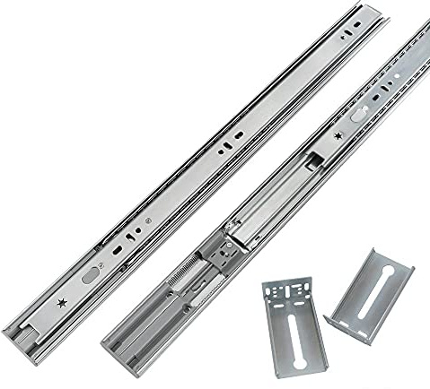 LONTAN 22 inch Heavy Duty Soft Close Drawer Slides 1 Pair Full Extension Ball Bearing Drawer Glides Side Mount Cabinet Rails with Rear Mounting Brackets 100lb Capacity