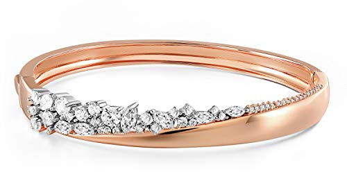 Angelady “Elegant and Free” Roségold Armreif Armbänder Geschenke für Frauen Mädchen, 7 Zoll Roségold Armband aus Kristall, Bestes mit Geschenkbox