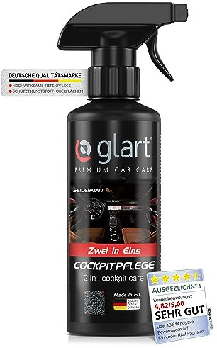 Glart 45CP Cockpitpflege 500 ml – für Kunststoff im Auto Innenraum – seidenmatt, UV-Schutz, duftneutral – antistatisch und pflegend – für Cockpit, Türverkleidungen, Mittelkonsole