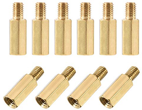 sourcing map 20 Stücke Hex Spacer männlich weiblich M5x15mm+7mm Messing | Abstandshalter, Motherboard für FPV Drone Quadcopter Computer & Platine