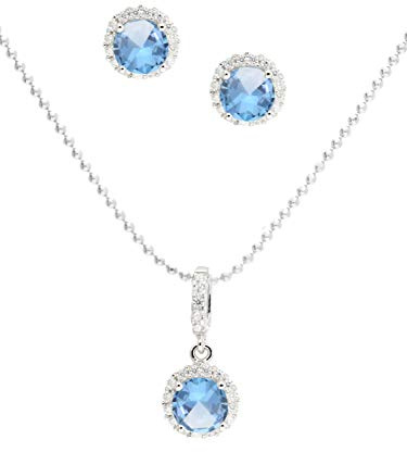My Gold Damen Schmuckset Halskette & Ohrringe Silber 925 Sterlingsilber Komplettes Set 44cm Geschenkset Amazone Set