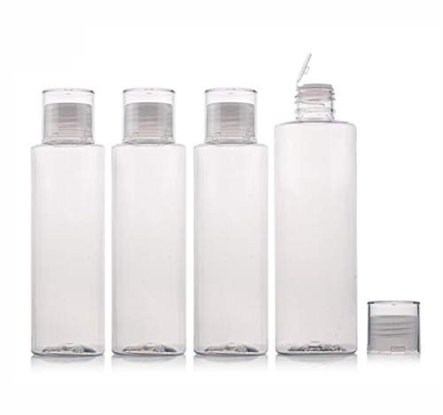 Lot de 4 Bouteilles de Voyage vides Transparentes de 150 ML avec Bouchon à Visser et Bouchon à vis Anti-Fuite pour Articles de Toilette pour Voyage d'affaires,5 oz, Mode