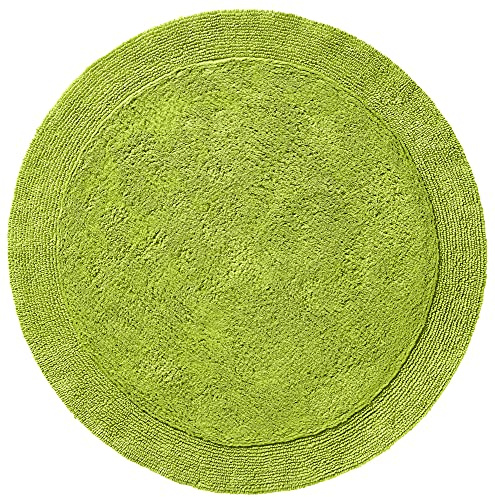 Erwin Müller Badematte, Badteppich Uni Serie Stuttgart apfelgrün Größe rund: 90 cm Ø - extra dick, hohe Saugfähigkeit, 100% Baumwolle