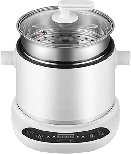Padella Elettrica Multifunzione Cuociriso Antiaderente Per Noodles Con Pentola A Vapore Mini Padella Riscaldante Da 1,8 L Per Cottura Fritta Con Coperchio