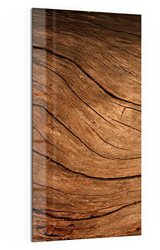 DEQORI Glas-Magnettafel | 50x100 cm groß | Motiv Detaillierte Holzmaserung | Memo-Board aus Glas | Magnetboard inkl. Magnete, Stift & Tuch für Küche & Büro | Tafel magnetisch & beschreibbar