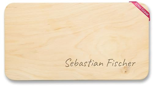 Holz Natur - Name - Personalisiertes Frühstücksbrettchen mit Namen Geschenke I - 22x12 - Holz - brett brettchen personalisieren stullenbretter aus brotzeitbrett bretter schneidebrett vesperbrett