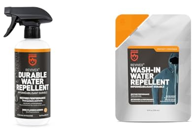 GEAR AID Revivex Durable Water Repellent (DWR) Spray for Waterproofing & Wash-in Water Repellent, Concentrated Formula for Outerwear, 10 Ounce