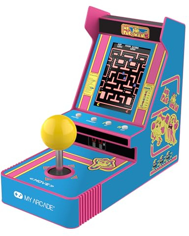 My Arcade Ms. Pac-Man Joystick Player: Arcade Classics, Retro Games, Mini Video Game Console, 2 Game Modes, Birthday Gifts