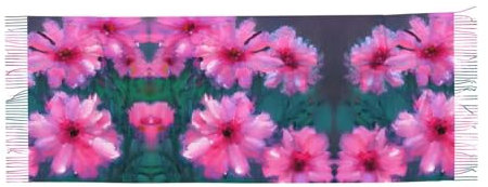 idubi Kaschmirschal mit rosa Blumen für Männer und Frauen, Winter-Schal, Herbst-Schal, weich, klassisch, warm, Schwarz, Einheitsgröße, Schwarz, One size