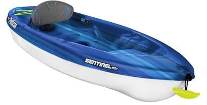 Pelican Sentinel 80x - Sit-on-top Kayak - Recreational One Person Kayak - 8ft - Fade Deep Blue White