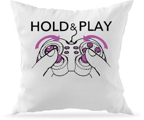 Moonai Hold Play Cool Gaming Remote Controller Decorative Sofa Cushion Cover and Filling 40 x 40 cm