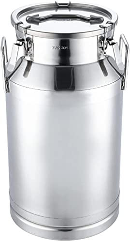 Milchkannen, Milchtransportfässer aus Edelstahl 304, Wasserkrug, Weineimer, Ölmilcheimer, Teekanister mit versiegeltem Deckel und Griff zur Lagerung von Flüssigkeiten und Feststoffen (55 l) (30 l