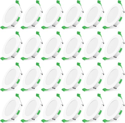 ALUSSO LED Einbaustrahler 230V 55-68mm Dimmbar 3CCT 4W 24er Set | LED Spot Ultra Flach, IP44 Bad Einbauleuchten, Warmweiß 3000K Neutralweiß 4000K Kaltweiß 6500K Deckenspots für Badezimmer