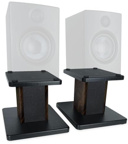 keepdrum SS041WN Boxenständer Tisch-Stative für Lautsprecher-Boxen Walnuss 1 Paar