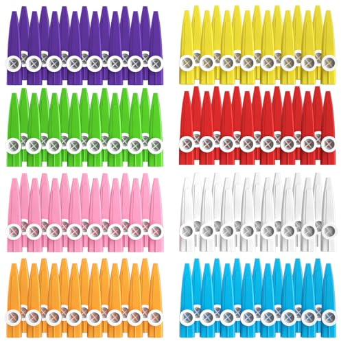 120 pcs 8 Colors Plastic Kazoos Musical Instruments for kids, Operation Christmas Child Shoebox Bulk Items, Perfect for Fun Gathering & Gift Price Party Favor Gift Bag Fillers