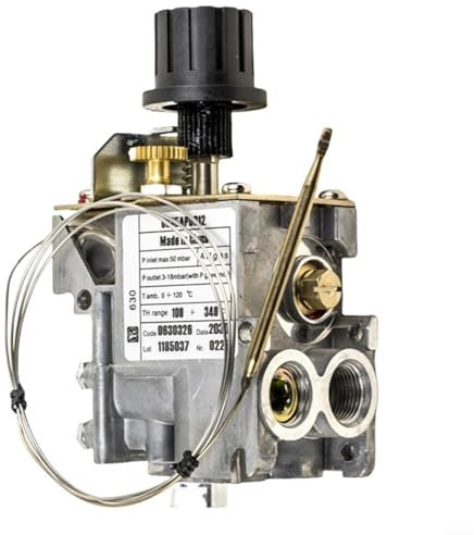 EpheyFIF Valvola di controllo della temperatura del gas 630 per friggitrice Forno a vapore Gamma 100-340°C Sonda in acciaio inossidabile Ingresso G3/8 Filettatura pilota M101 Filettatura termocoppia