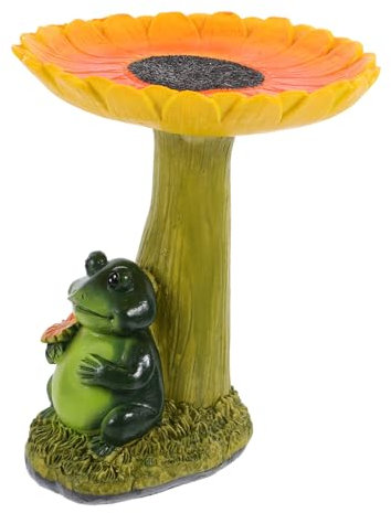 Hemobllo Baño De Pájaros Decorativo De Diseño De Alimentador De Aves para Jardín Pequeña Fuente De Agua para Exteriores Adorno para Decoración De Patios y