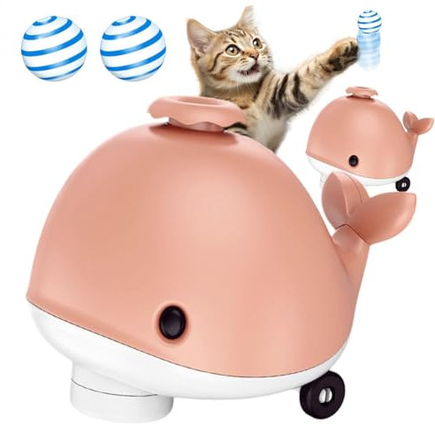 Lunaobrik Juguete para gato móvil eléctrico, bola flotante - Juguete de a de a de | Ruedas flexibles y función musical, ventilador de enfriamiento, suministros para mascotas,