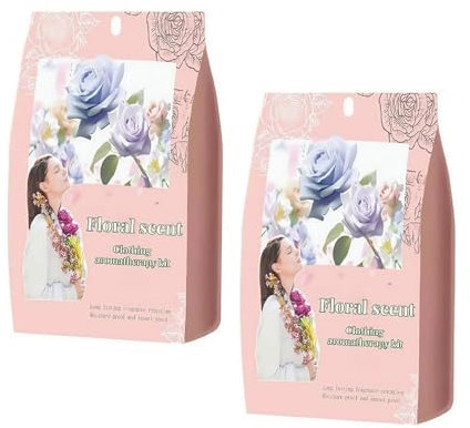 2 Pack Natural Floral Balls, Rose Sachet Bag for Clothes Storage, Sachet Bags for Drawers and Closets, Scented Sachets, Wardrobe Fresheners, Aromatherapy Bag, Long-Lasting Fragrance