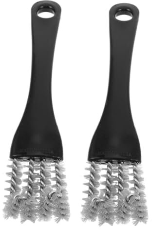 Yardwe 2pcs Camping Grill Cleaner Brush Ergonomic Grate Lightweight Space Saving Design for Easy Use at Home Outdoors for Barbecues and Kitchen Cleaning