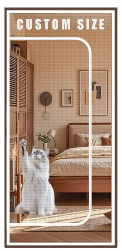 Custom Size Anti-Mosquito Mesh, Proof Cat Door Screen, Self-Adhesive Netting, Tear-Proof Balcony Bedroom Net with Zipper, Easy Installation