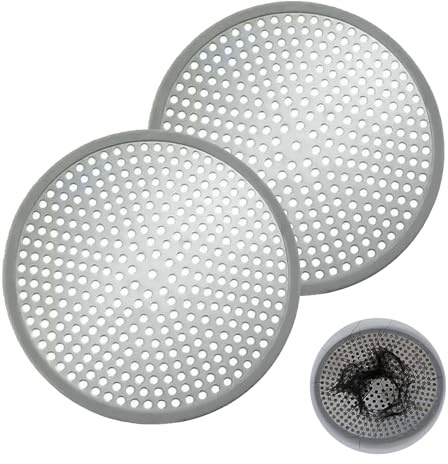 2 Pcs Hair Catcher for Shower Drain, Shower Hair Catcher, Bathroom and Kitchen Sink Strainer, 4.75-inch/12 cm Reusable Shower Drain Hair Catcher, Prevent Clogging of Floor Drain Cover