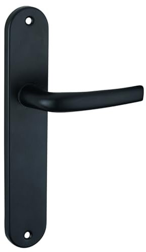 THIRARD Ensemble de Poignées pour Porte Intérieure, Design Moderne, Aluminium Embouti, Carré 7 mm, Entr'axes 195 mm, Finition Noire, Compatible avec Différentes Déclinaisons