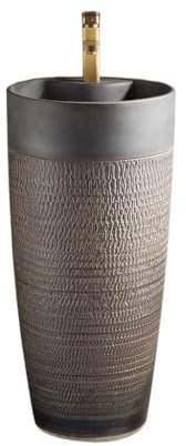 uotmui Pedestal Sink Vanity Outdoor Column Washbasin Courtyard Floor-standing Washbasin Balcony Vertical Basin Bathroom Pedestal Sink