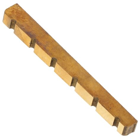 Toddmomy Messing Gitarrenmuttern für 6-Saitigen E-Bass mit Präzisen und Abgerundeten Schlitzen 42mm Instrumentenzubehör für Bassgitarren
