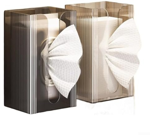 Scatola porta fazzoletti da parete, senza fori, in plastica ABS, dispenser per bagno e cucina, con apertura superiore facile da riempire, per fazzoletti facciali, asciugamani 20 x 12 x 10 cm