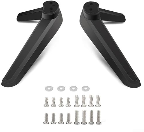 2 patas de soporte de TV, pedestal de base de televisores de mesa ABS, patas de soporte de televisión, con accesorios, para gama de modelos de televisión